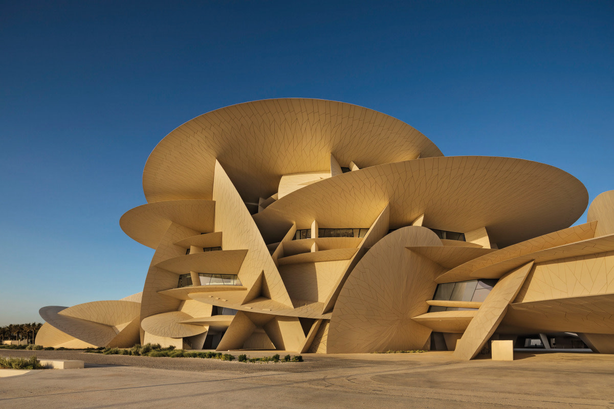 Tourists are attracted not only by the rich exposition but also by the creative design of the National Museum of Qatar.