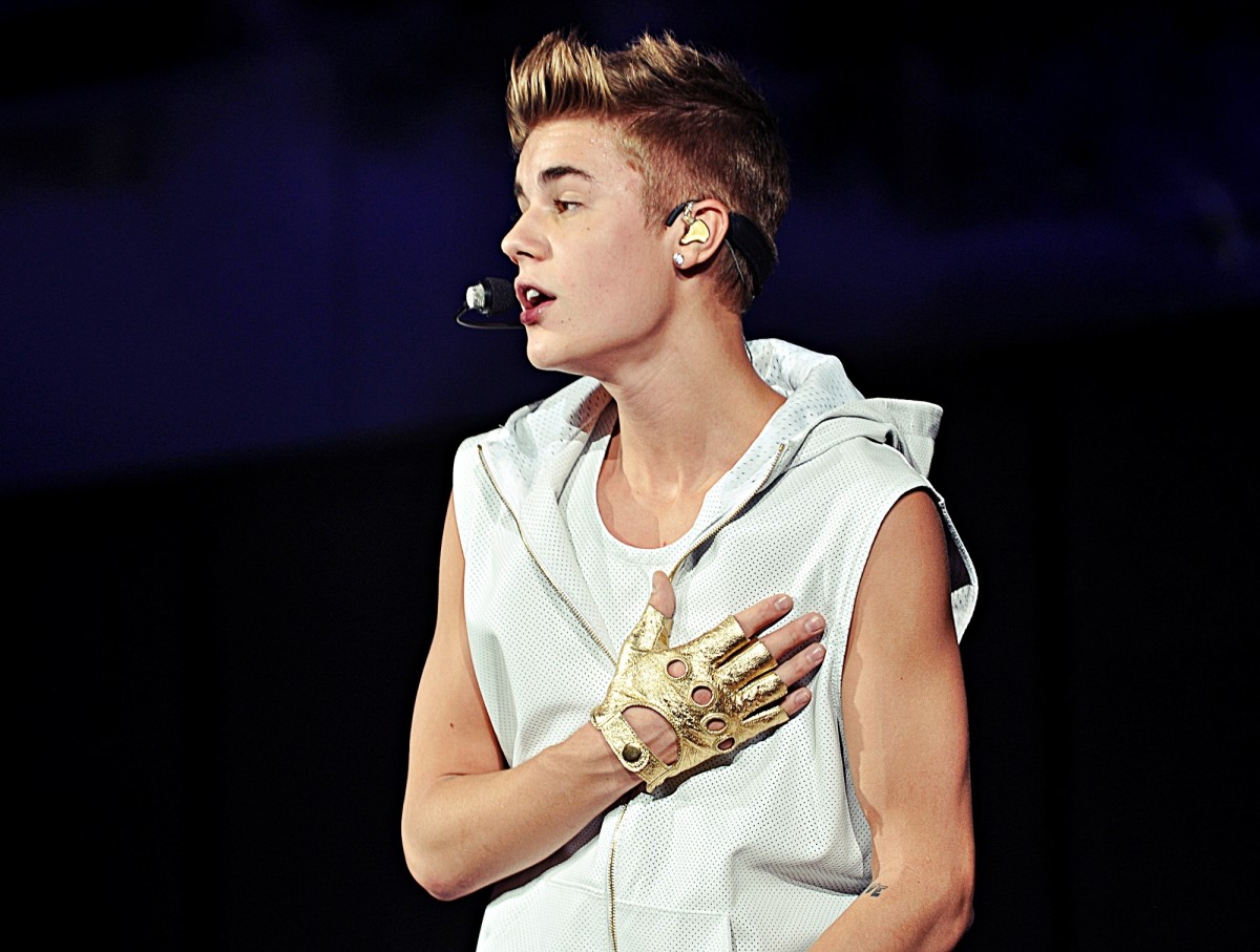 Justin Bieber performing in Minneapolis in 2012. "Baby" was released two years earlier and it quickly became the most viewed video in YouTube history (since surpassed).
