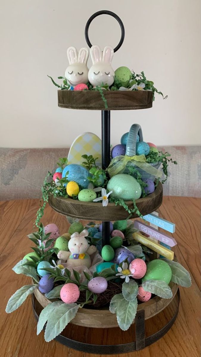 45+ Super Adorable Easter Tiered Tray Ideas that will have you Hopping ...