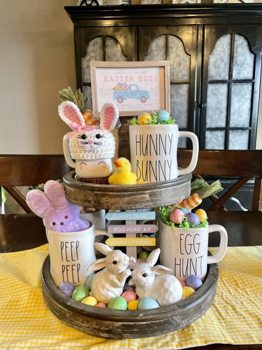 45+ Super Adorable Easter Tiered Tray Ideas that will have you Hopping ...