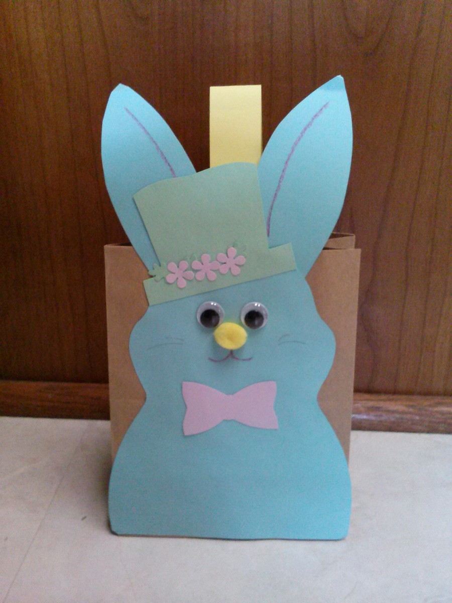Easter bunny by paper bag/spring craft for children and adults.