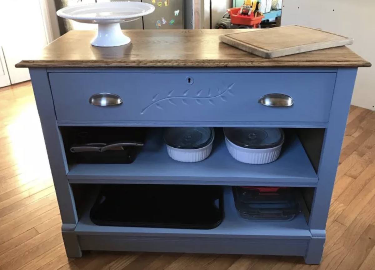 Make your own Kitchen Island from Up-cycled Furniture and Save Money