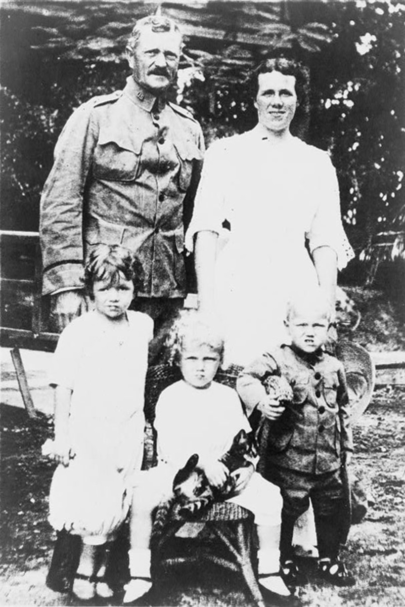 General Pershing in the Philippines in 1911 with his wife and their children.