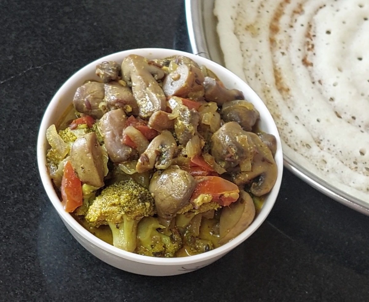Mushroom Broccoli Masala Side Dish Recipe