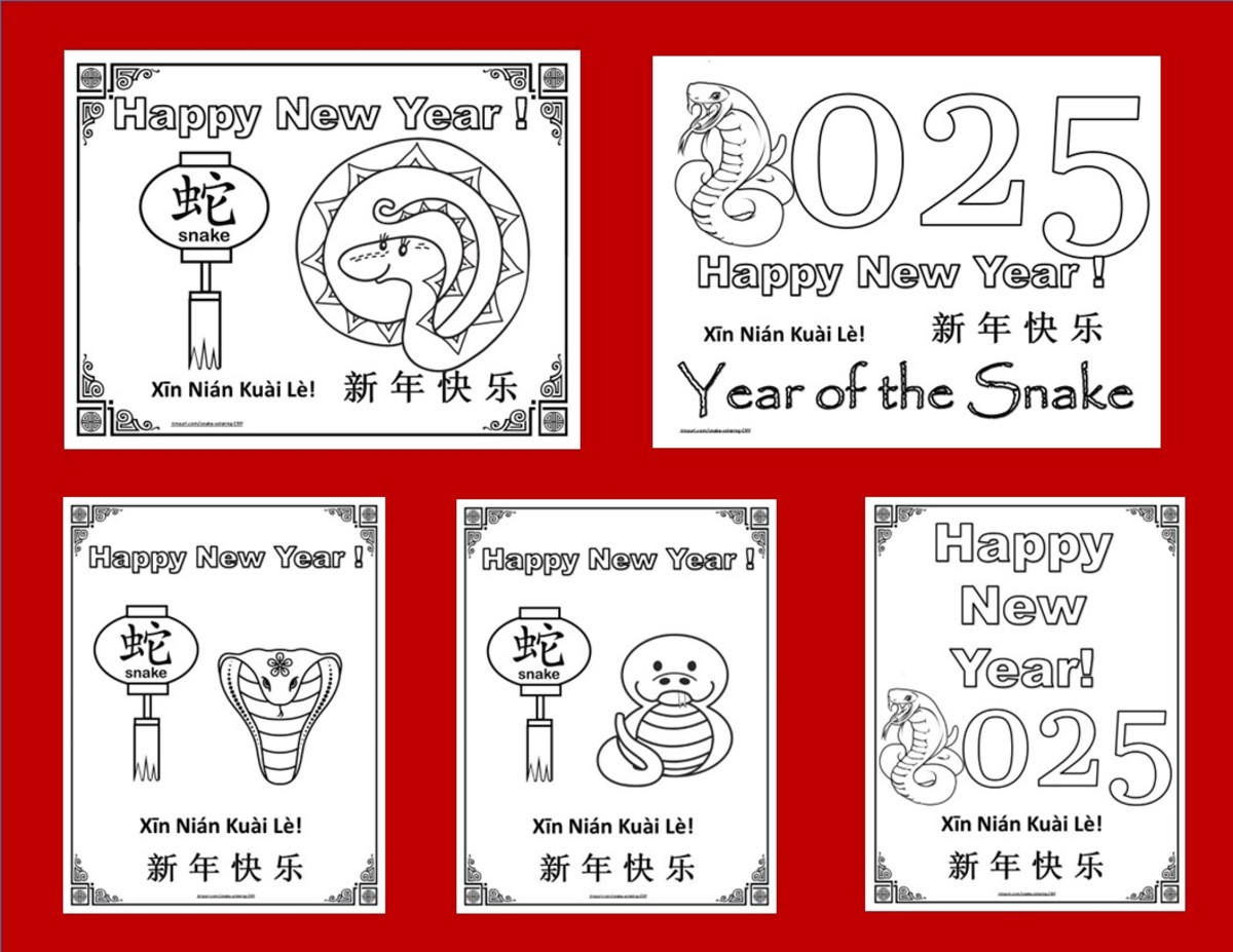 Printable Coloring Pages and Kid Crafts for the Chinese New Year: 