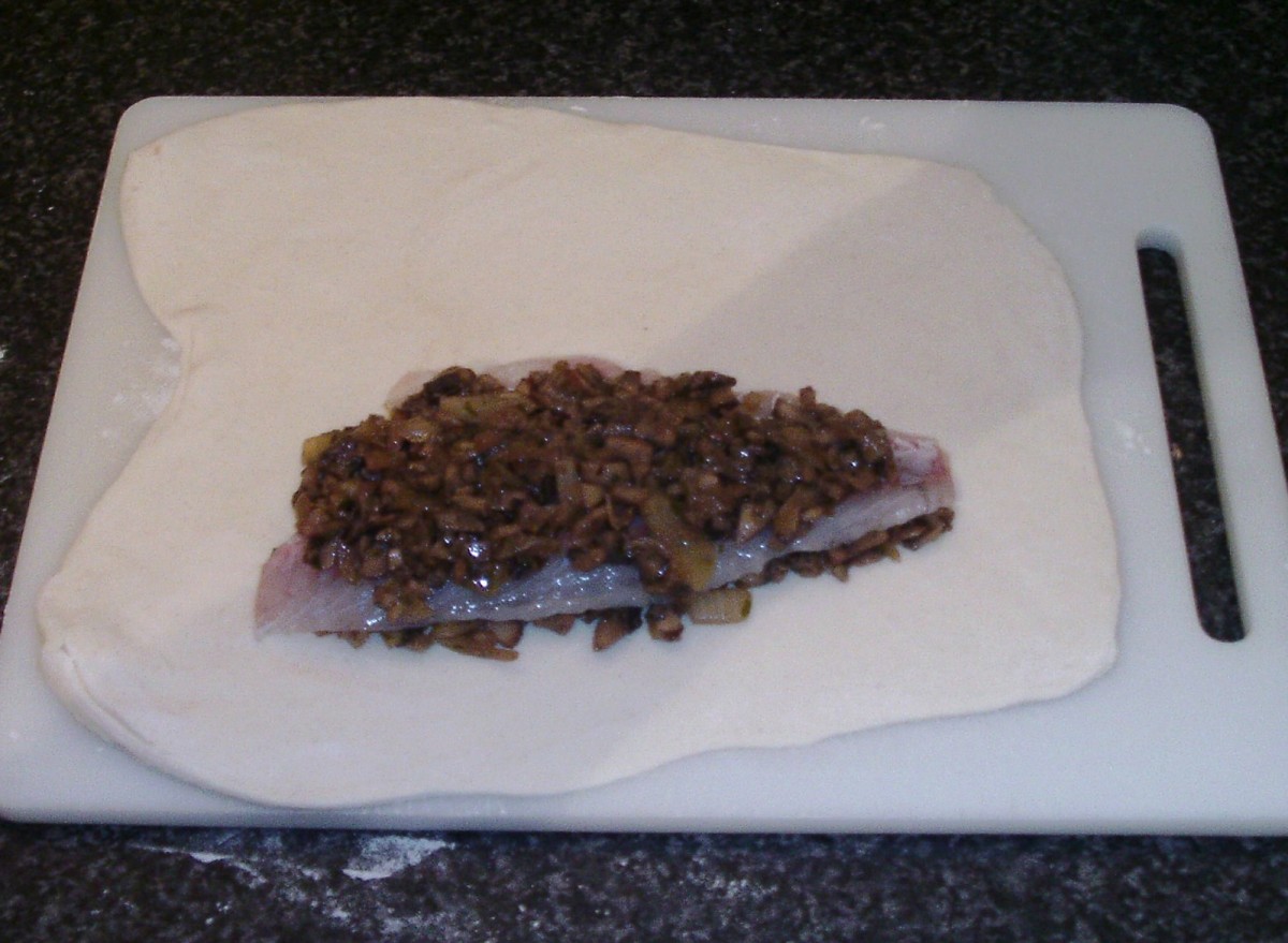 Sea Bass en Croute With Stuffed Courgette Zucchini Boat Recipe