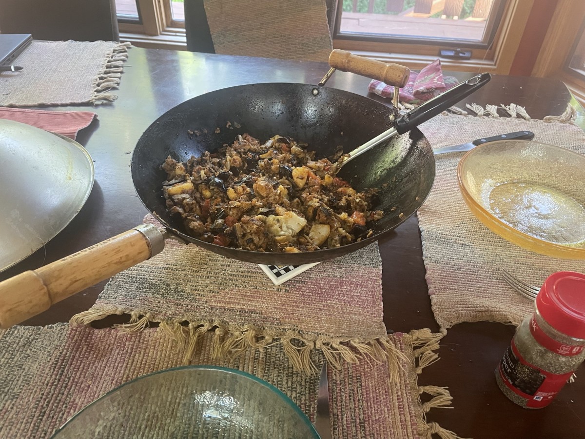 Sauteed Breaded Eggplant and Polenta with Paprika and Cumin Stir-fry Recipe