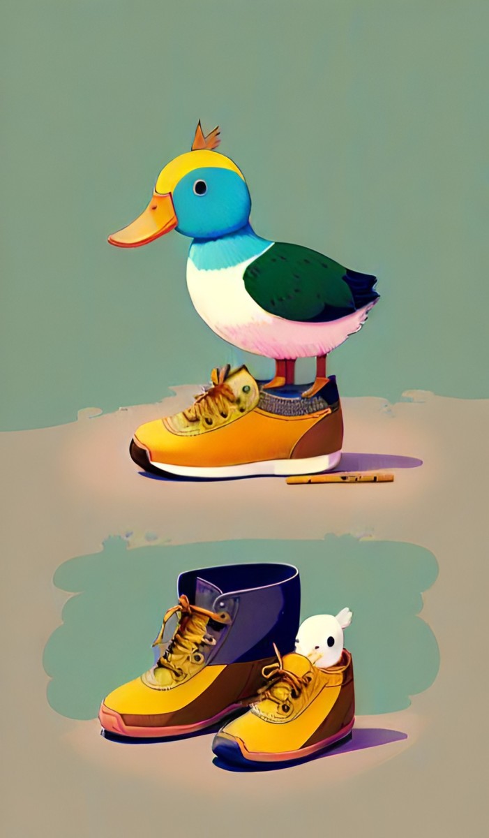 Quack, a Duck Slipped into Shoes