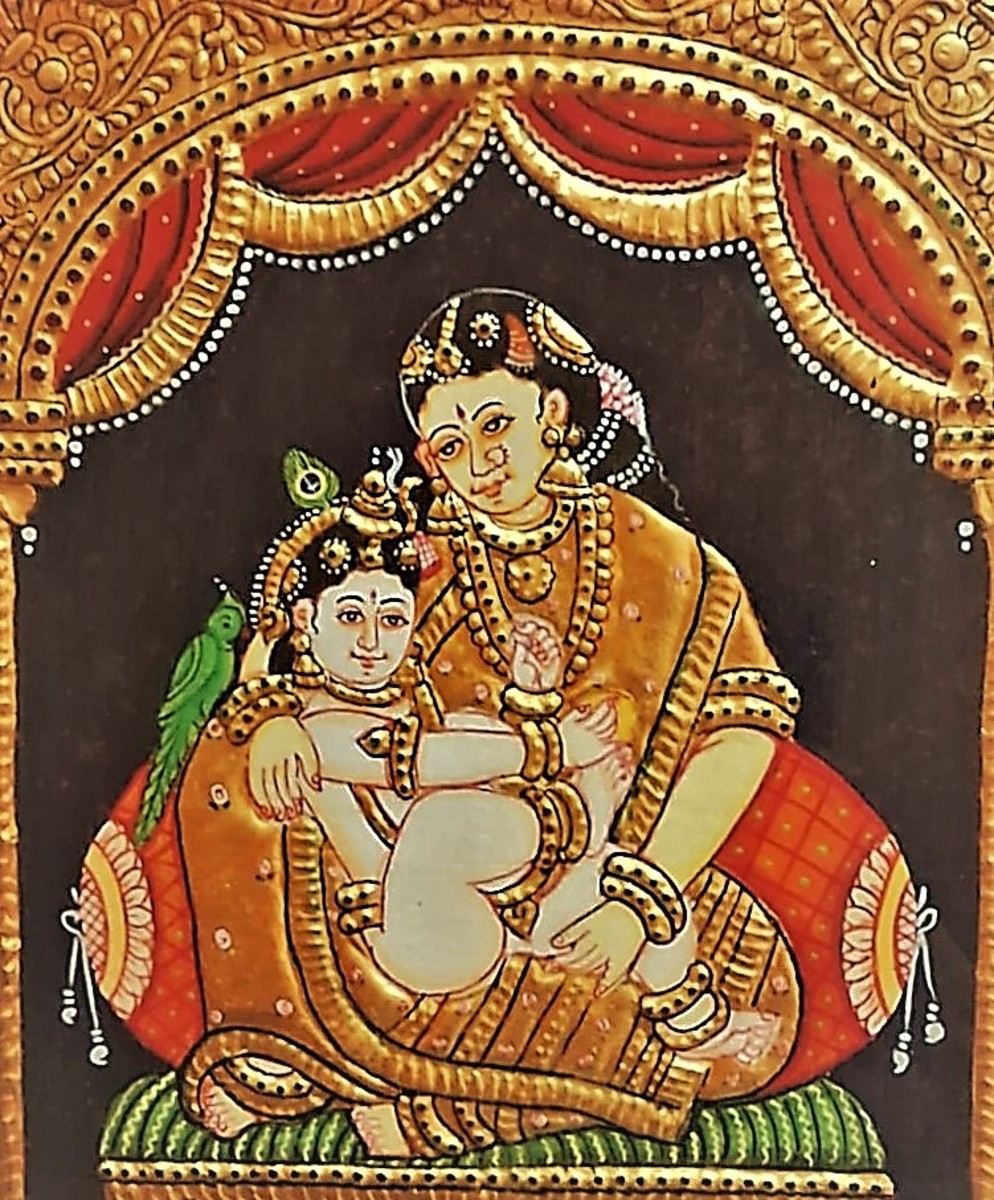 Goddess Lakshmi Tanjore Painting (12×10) - Ethnic Tanjore Arts