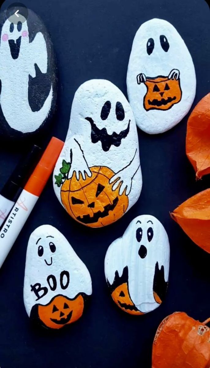 17 Halloween rock painting ideas to make at home - Gathered