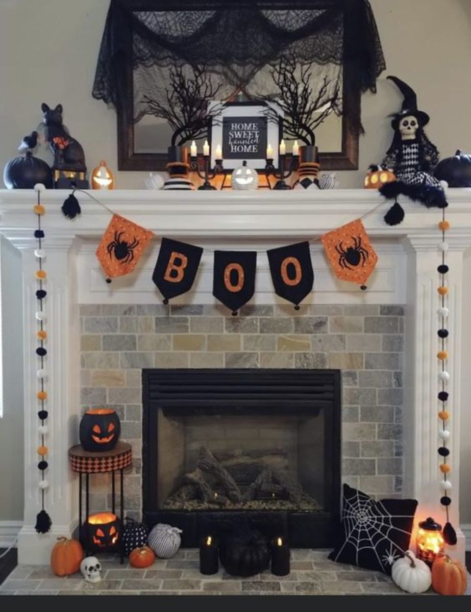 50+ Haunting Halloween Mantle Decor Ideas for a Spooky Yet Fun Vibe ...