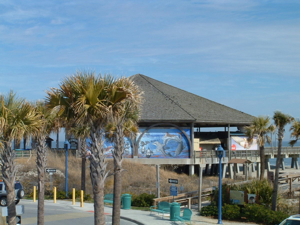 This is a huge gazebo structure that forms the entrance to the Tybee Island fishing pier. 