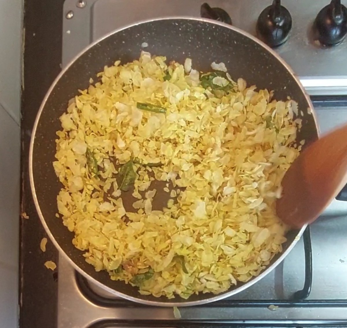 Crispy Ghee Poha Indian Teatime Snack Recipe Delishably