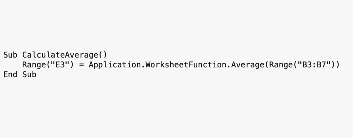 Excel AVERAGE Function in Visual Basic - TurboFuture