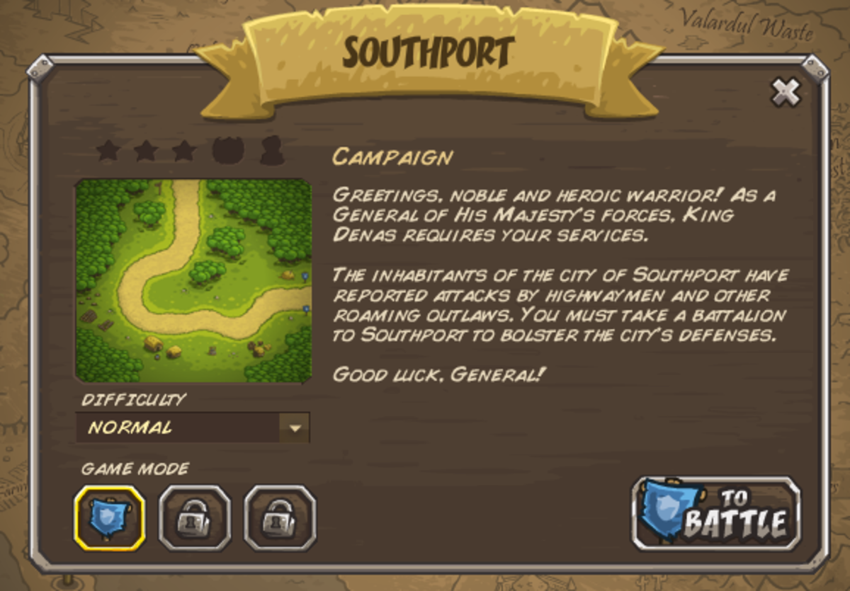 Kingdom Rush walkthrough: Level 1 - Southport