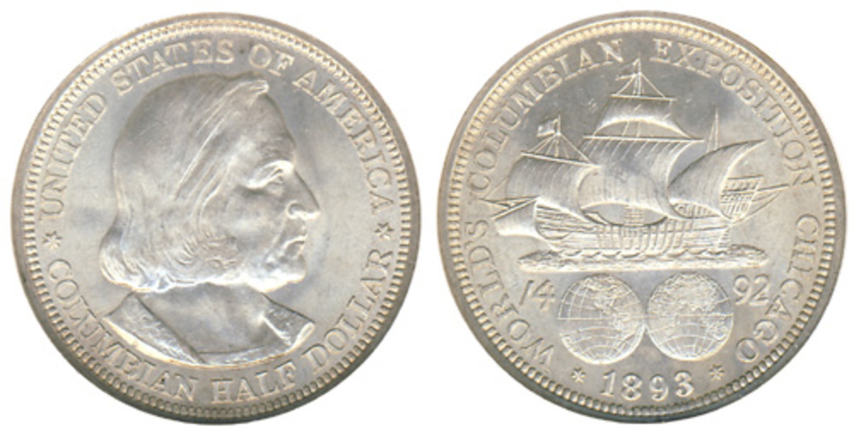 1892 and 1893 Columbian Exposition Silver Commemorative Half Dollar Coin
