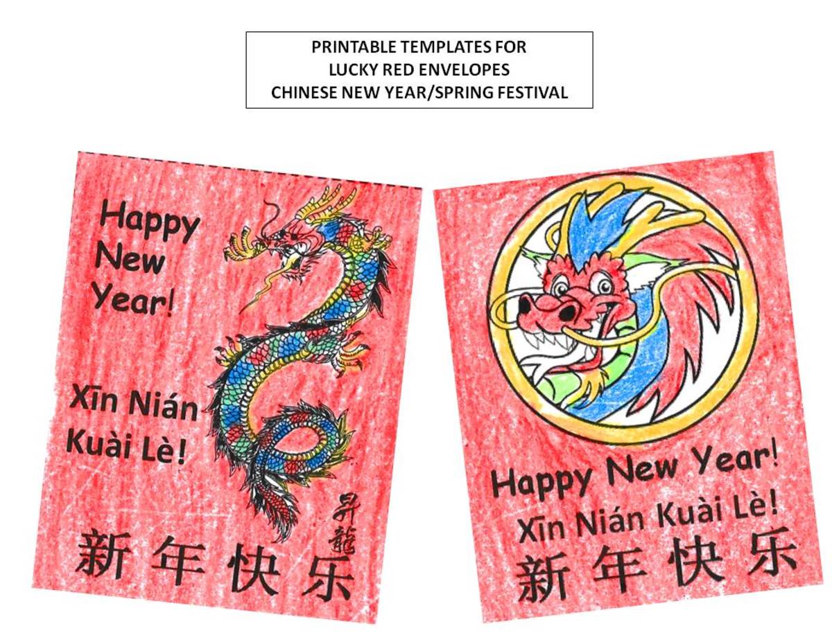 Printable Red Envelopes And Bookmarks For Year Of The Dragon Chinese