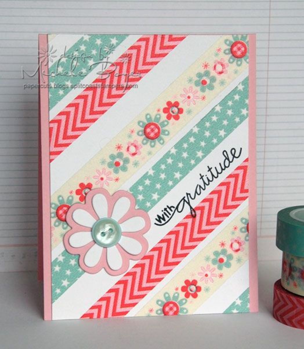 Colorful washi tape with a cute pattern. for decorating greeting