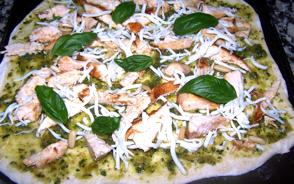 Chicken, Pesto and Pine Nut Pizza: An Easy Pizza Recipe With Homemade Pizza Dough