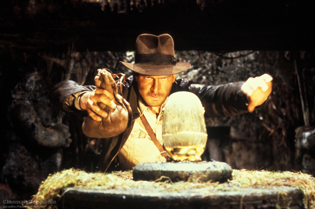 Indiana Jones as we first see him in the film, fedora already in place, about to steal a priceless relic whilst unleashing all manner of lethal boobytraps