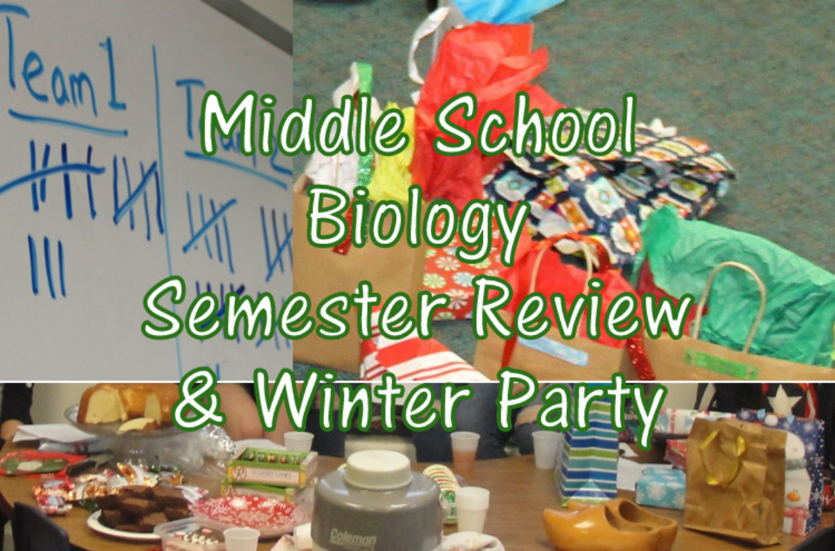 Middle School Biology Semester Review and Winter Party Lesson Plan