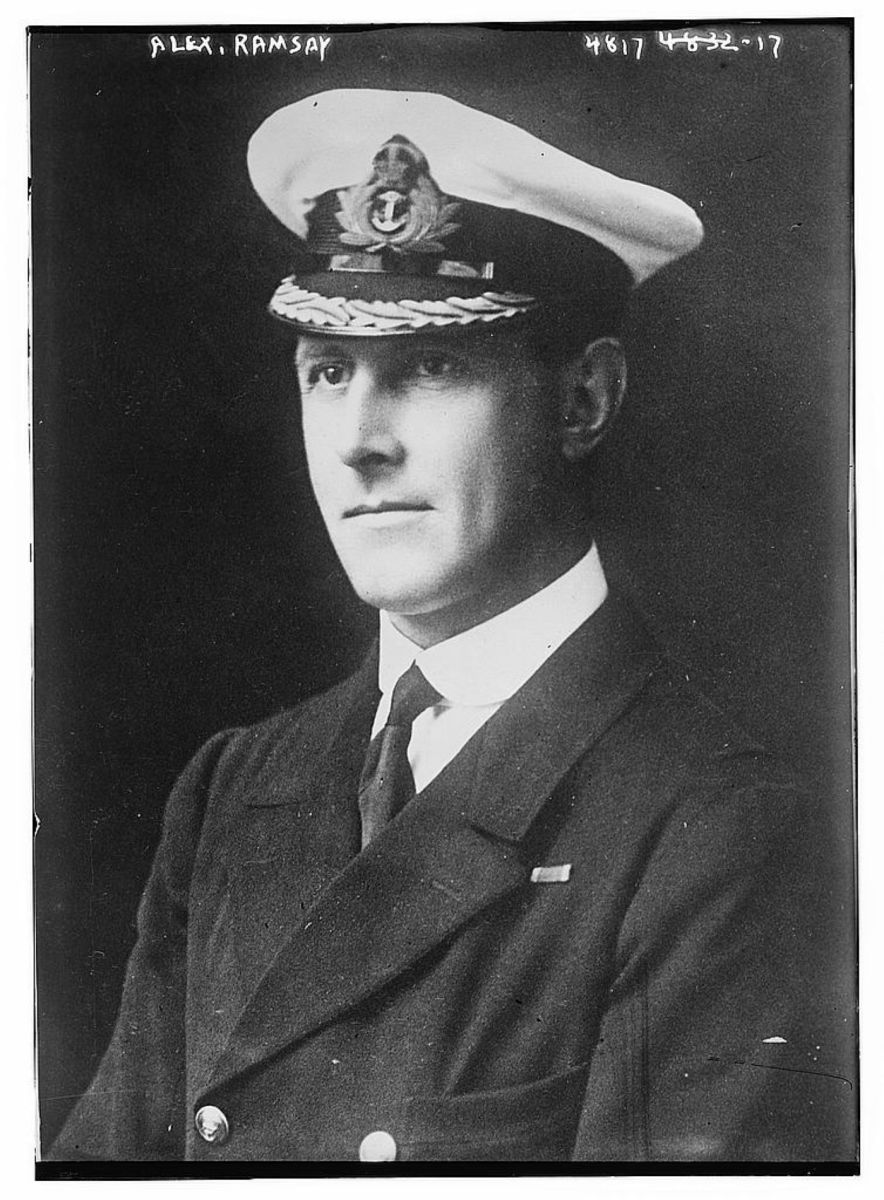Captain The Honourable Sir Alexander Ramsey in 1918. He married Patsy in 1919.