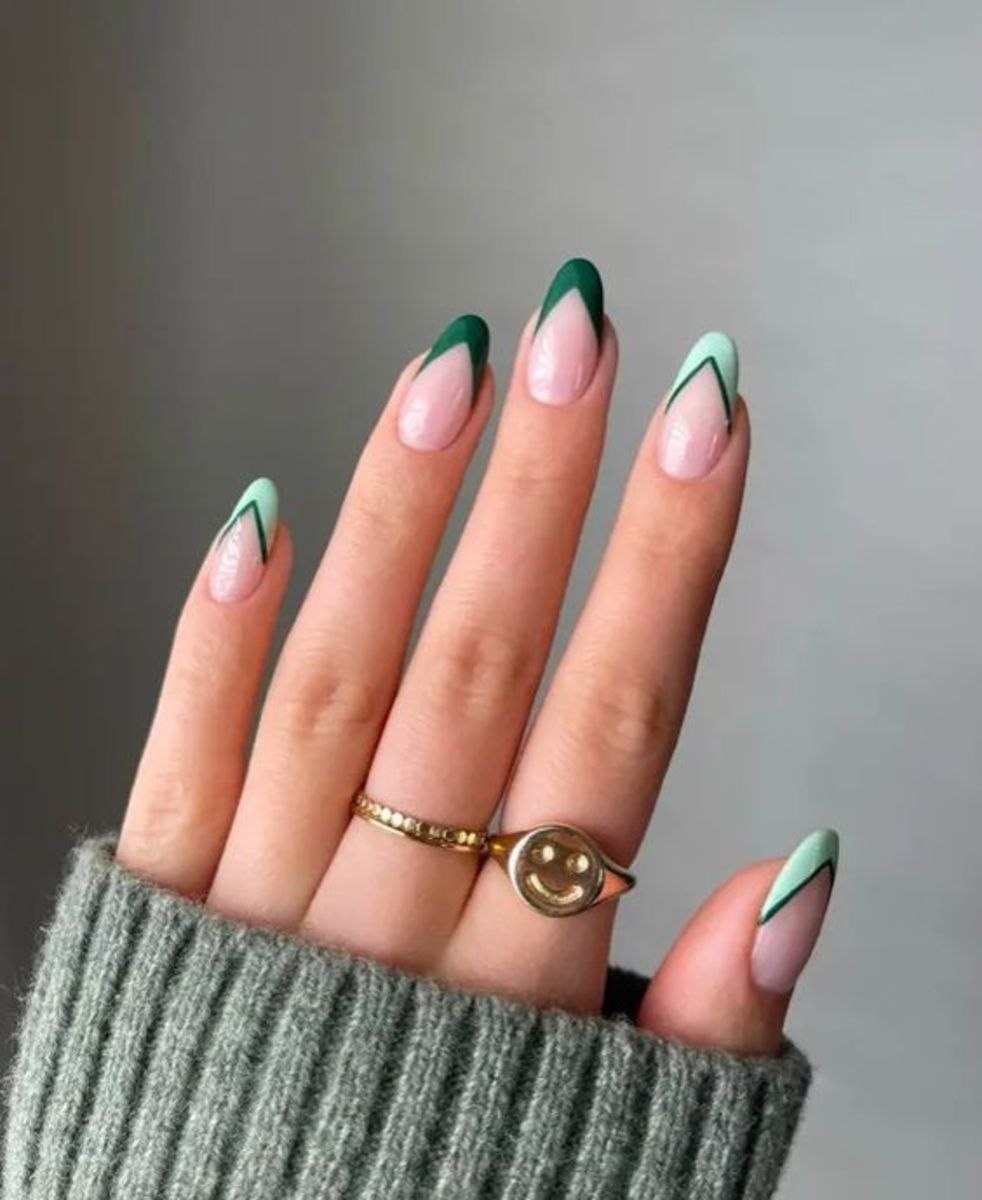 New Green Round Head Fake Nails With Designs Cute Short Oval Nails Set  Press On Nails French Simple False Nail Tips Diy Manicure - False Nails -  AliExpress
