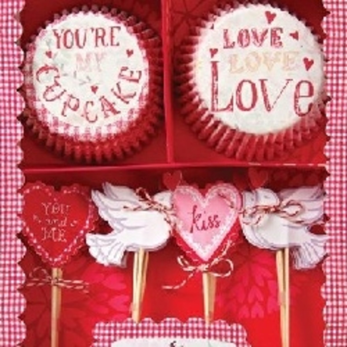 Valentines day cake baking tools