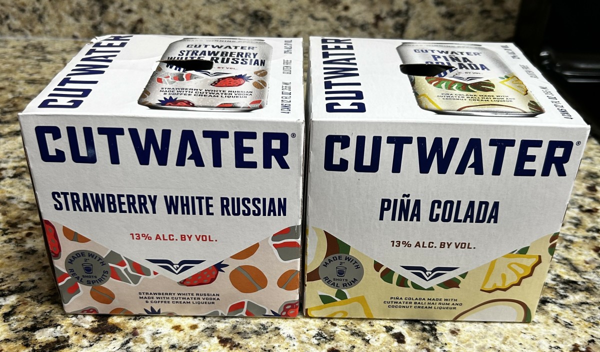 A Review of Cutwater Spirits's New Cream Liqueur Drinks- Pina Colada and Strawberry White Russian
