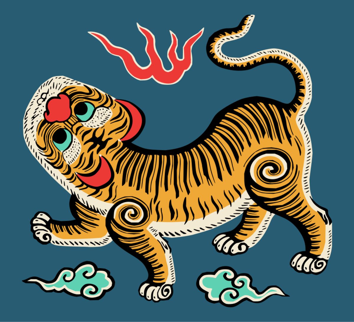 National flag of Republic of Formosa (now part of Taiwan) had a tiger on it. National flag of Republic of Formosa (now part of Taiwan) had a tiger on it.