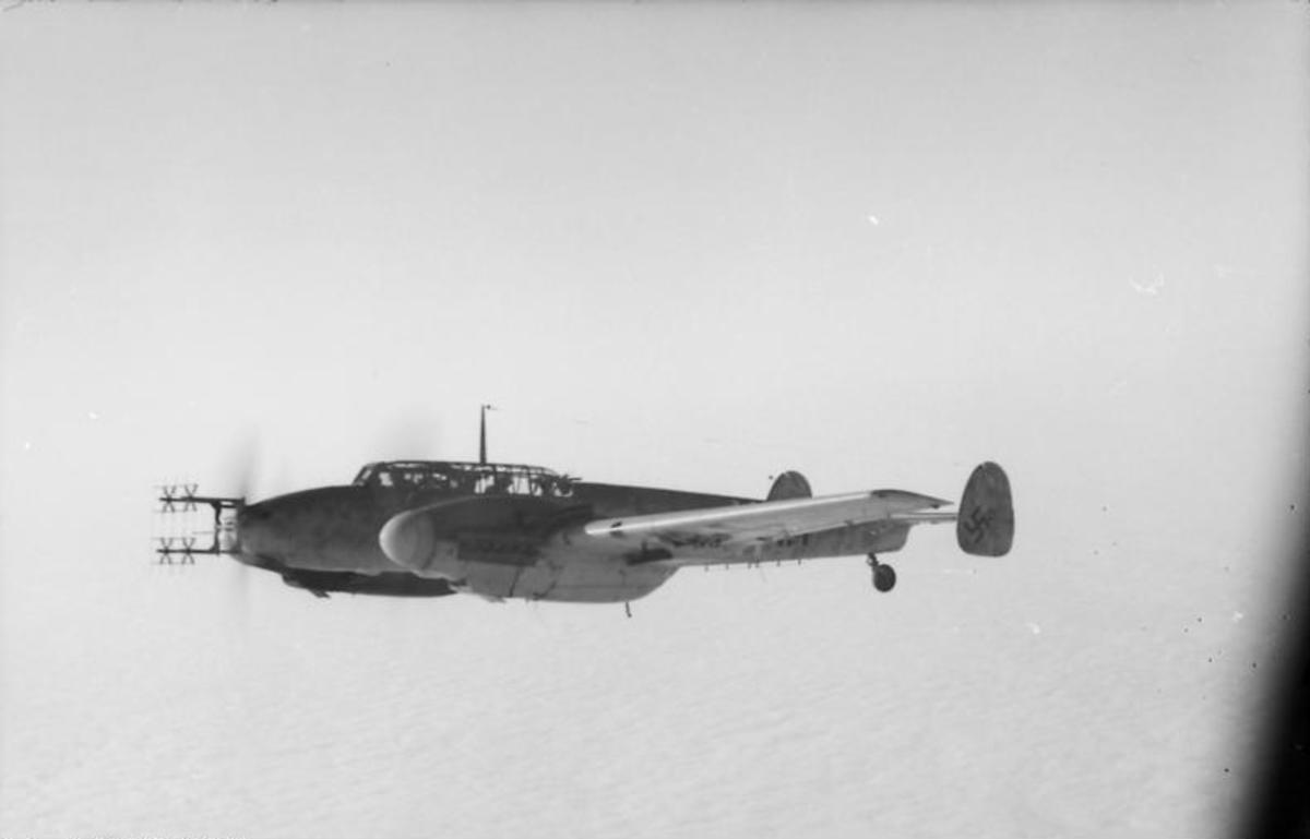 A Bf 110, used in the Battle of Britain but there wasn't a flying example to use in the movie. A Bf 110, used in the Battle of Britain but there wasn't a flying example to use in the movie.