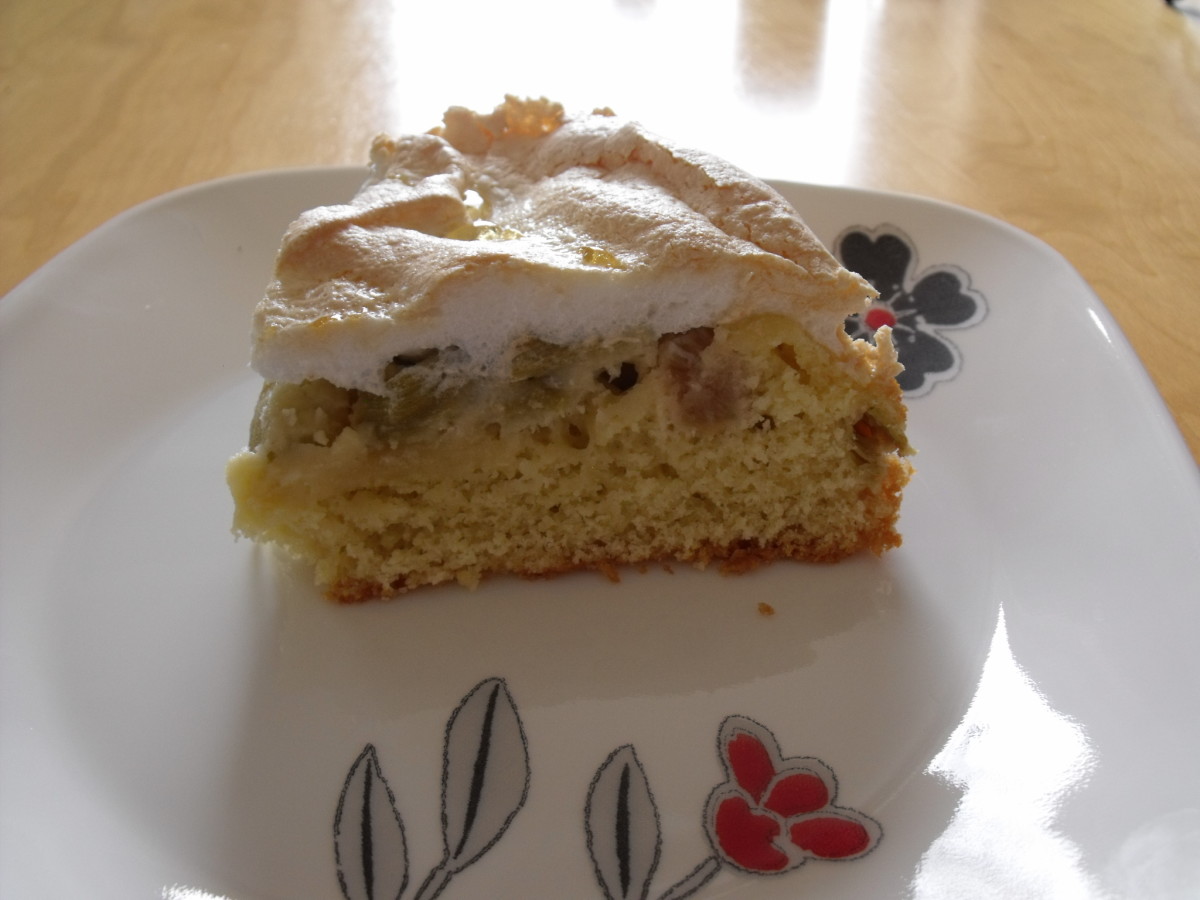Swiss Rhubarb Meringue Cake