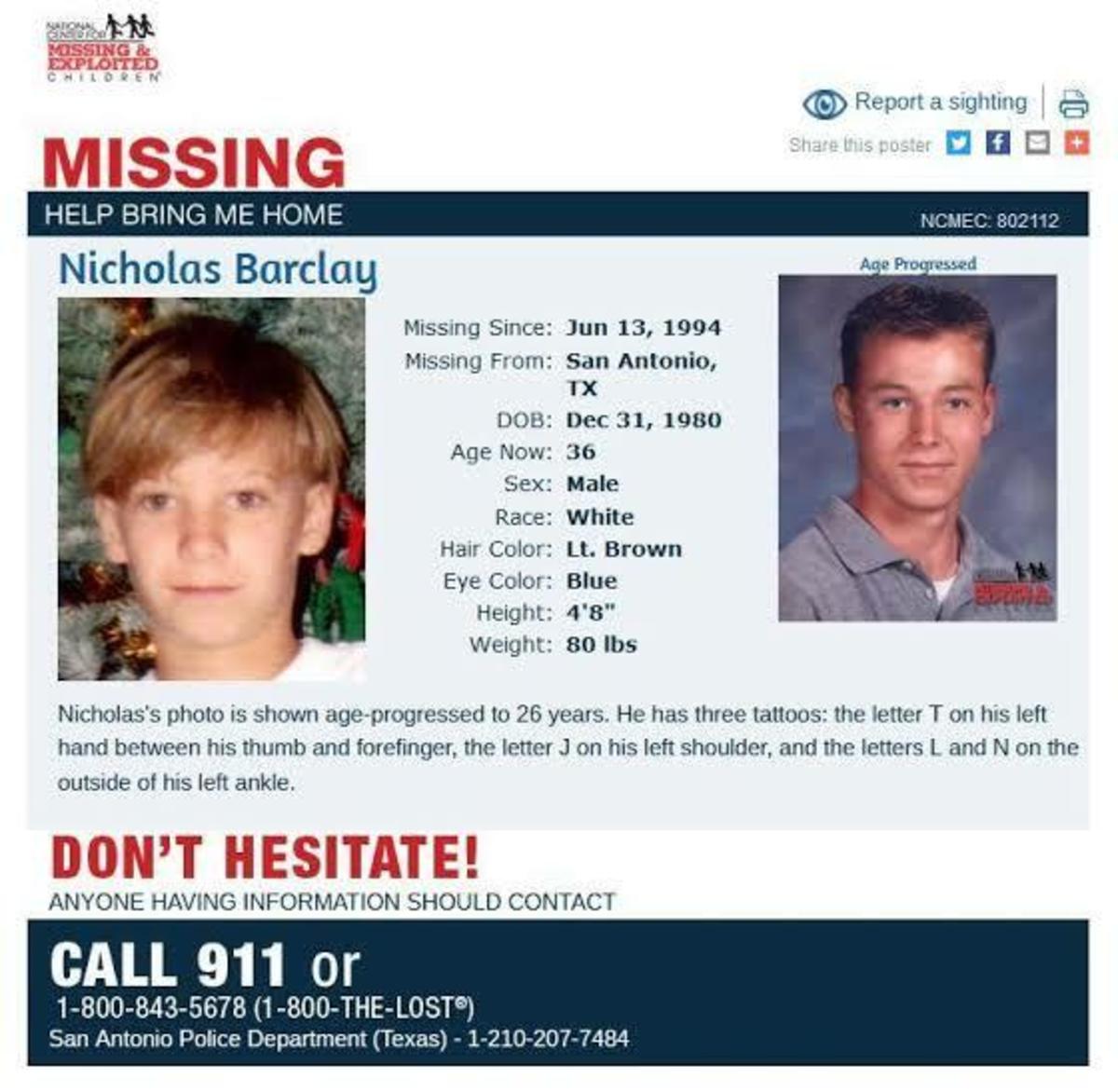 Justice for Nicholas Barclay