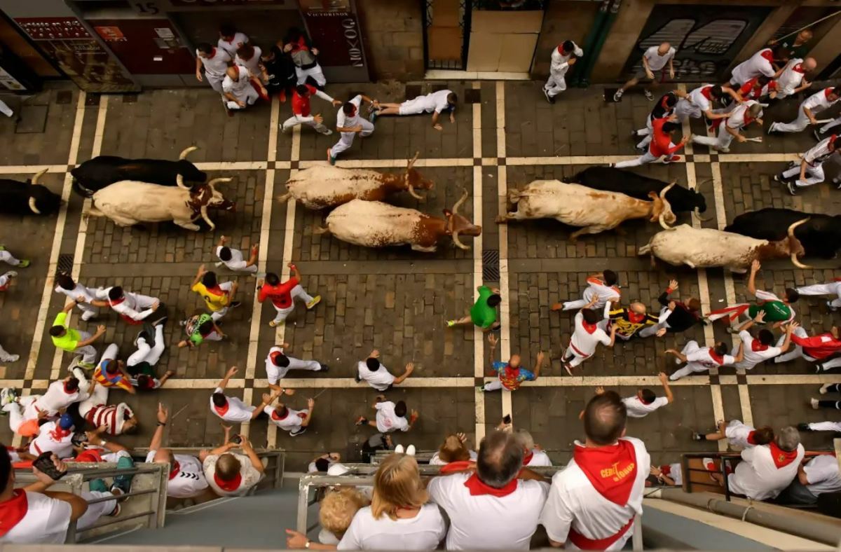 Press Conference from the Pamplona 'Encierro' Bull Run
