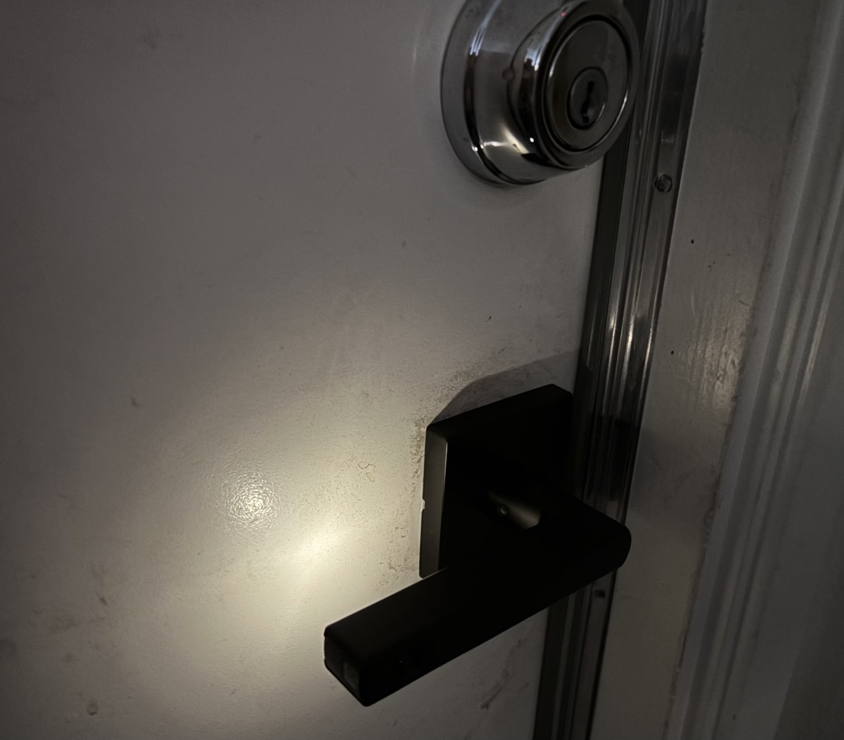 That Handle Is Lit, says the Kwikset Signature Series LED Door Level with Motion Sensor