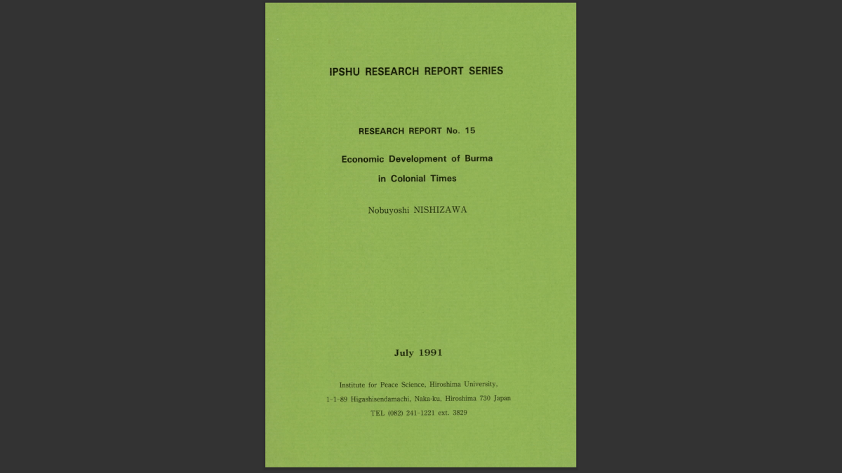 Economic Development of Burma in Colonial Times Review