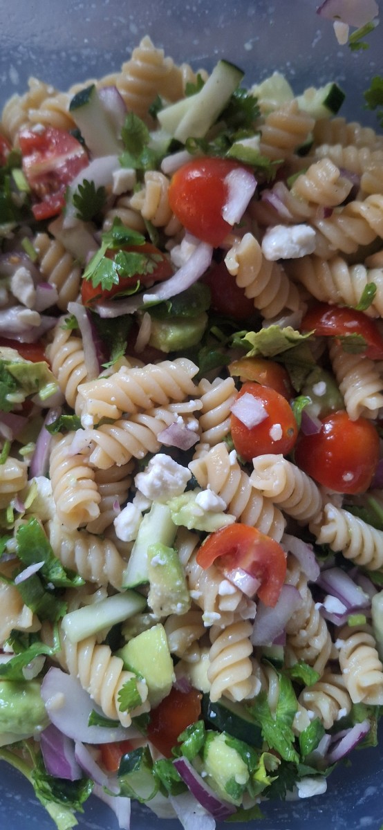 Savory Cilantro & Avocado Toss Pasta Salad