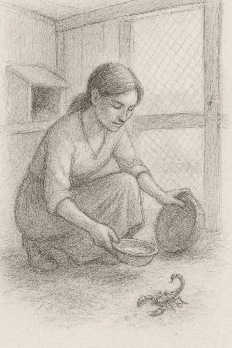 Facing that scorpion with quiet resolve