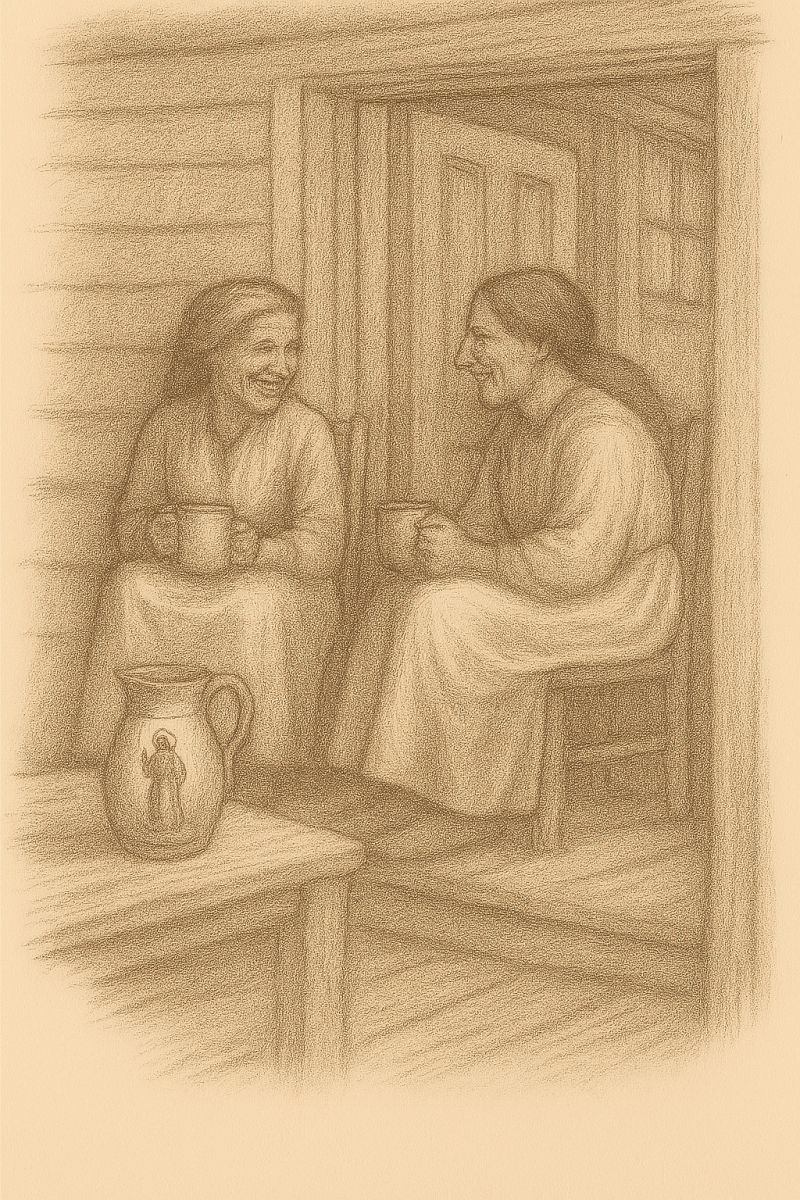 Juanita and Nell enjoying warm conversation and sweet limonada.