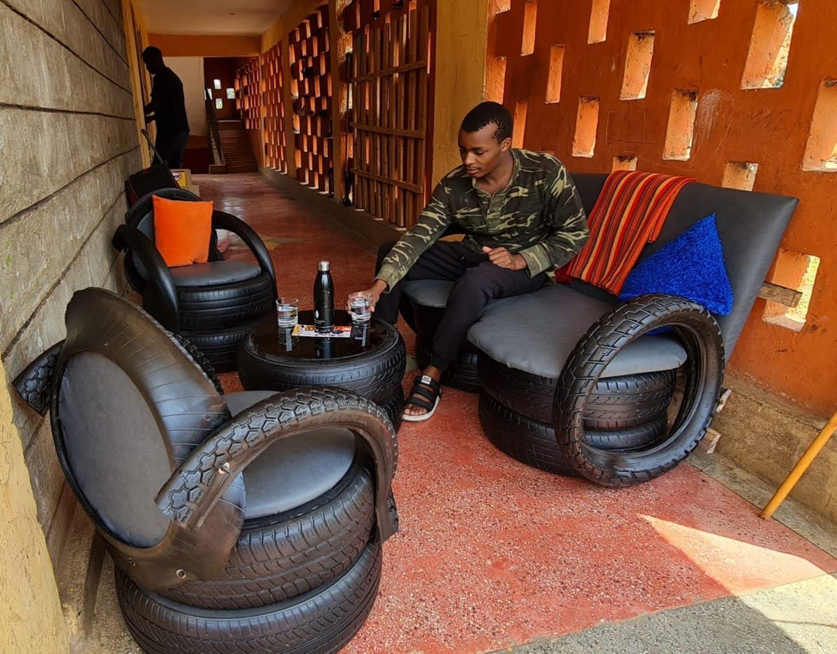 Meet Phillip Mwenda: A Political Science Graduate Making Beautiful Furniture out of Old Tyres