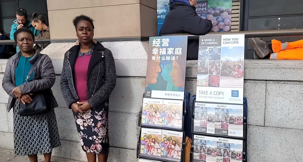 Silent presence: Jehovah's Witnesses invite reflection and conversation on faith.