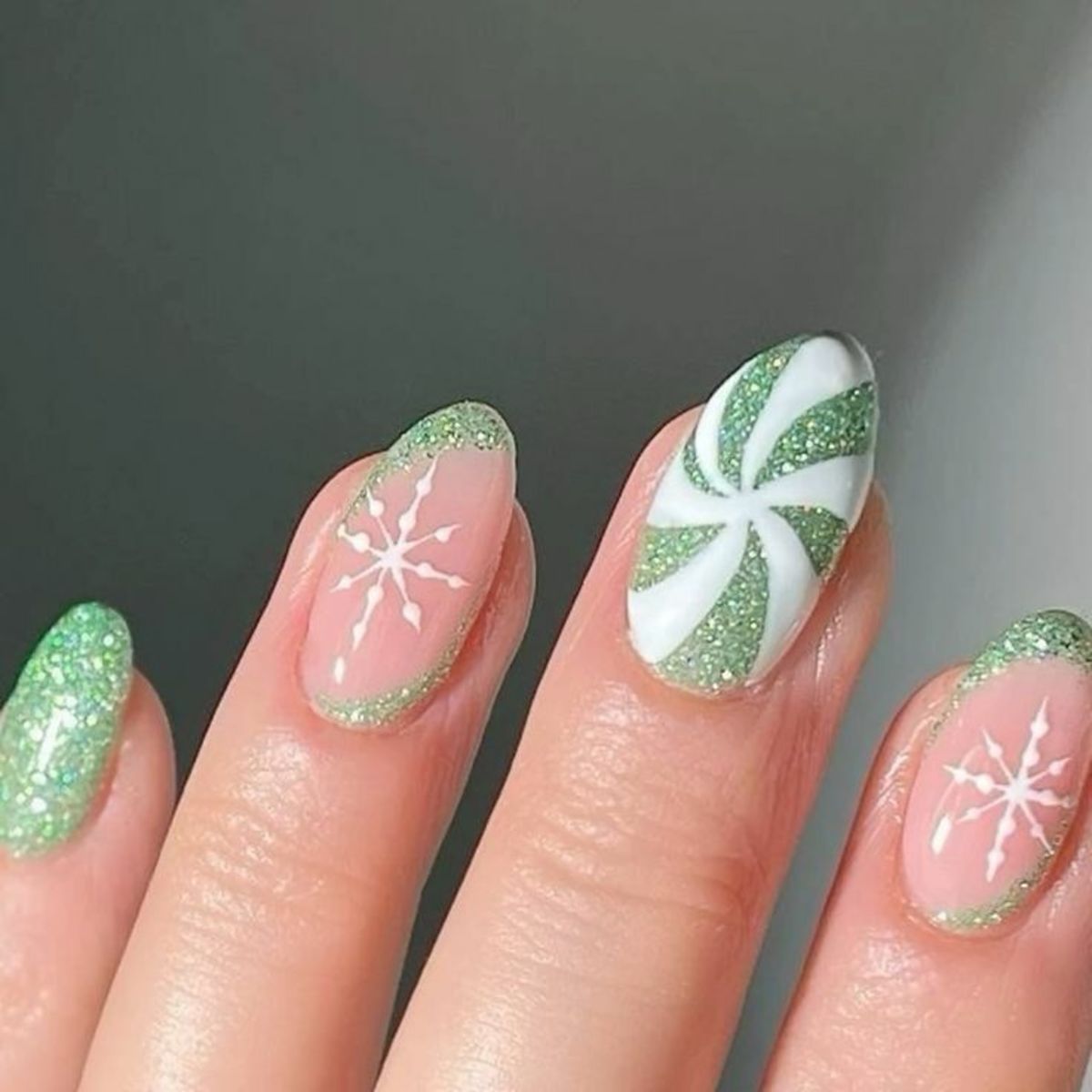 Holiday Sparkle: Santa Snowflake Chic Nails