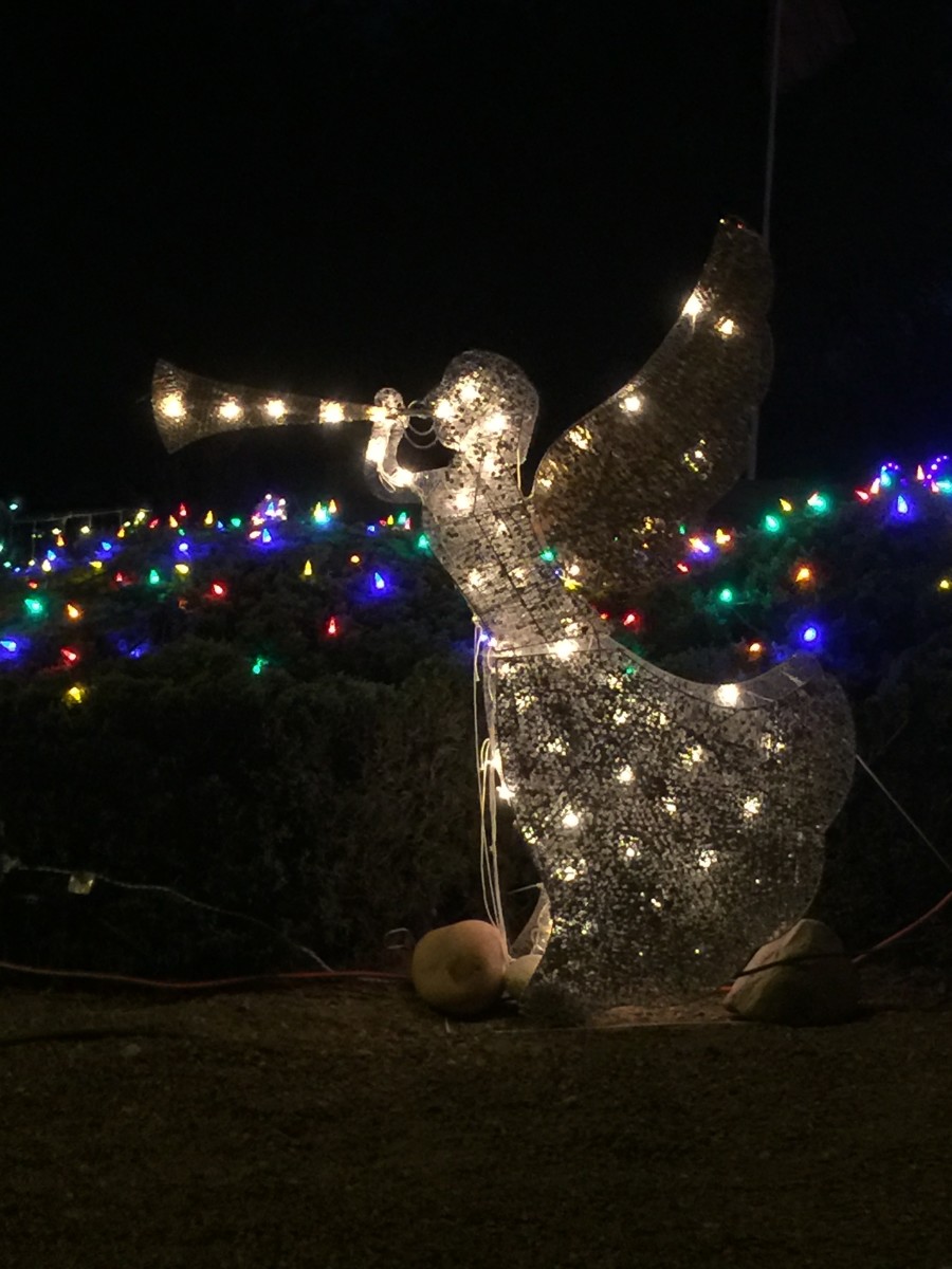 A Christmas Angel Decoration at annual Luminaria event in Tubac, AZ