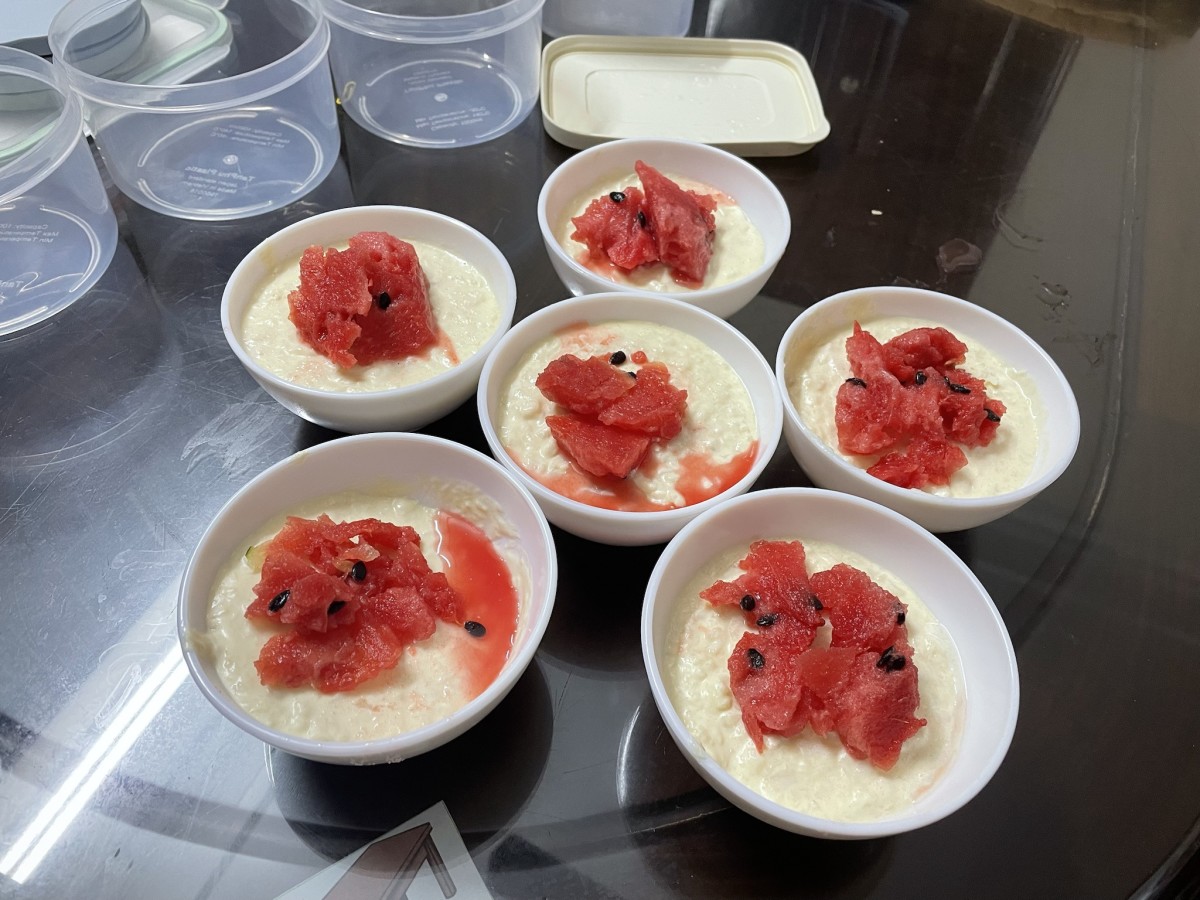 Custard Apple and Watermelon Panna Cotta Recipe