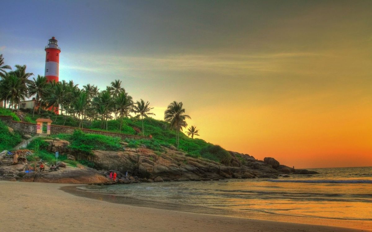 Sunset At The Kovalam Beach. Sunset At The Kovalam Beach.