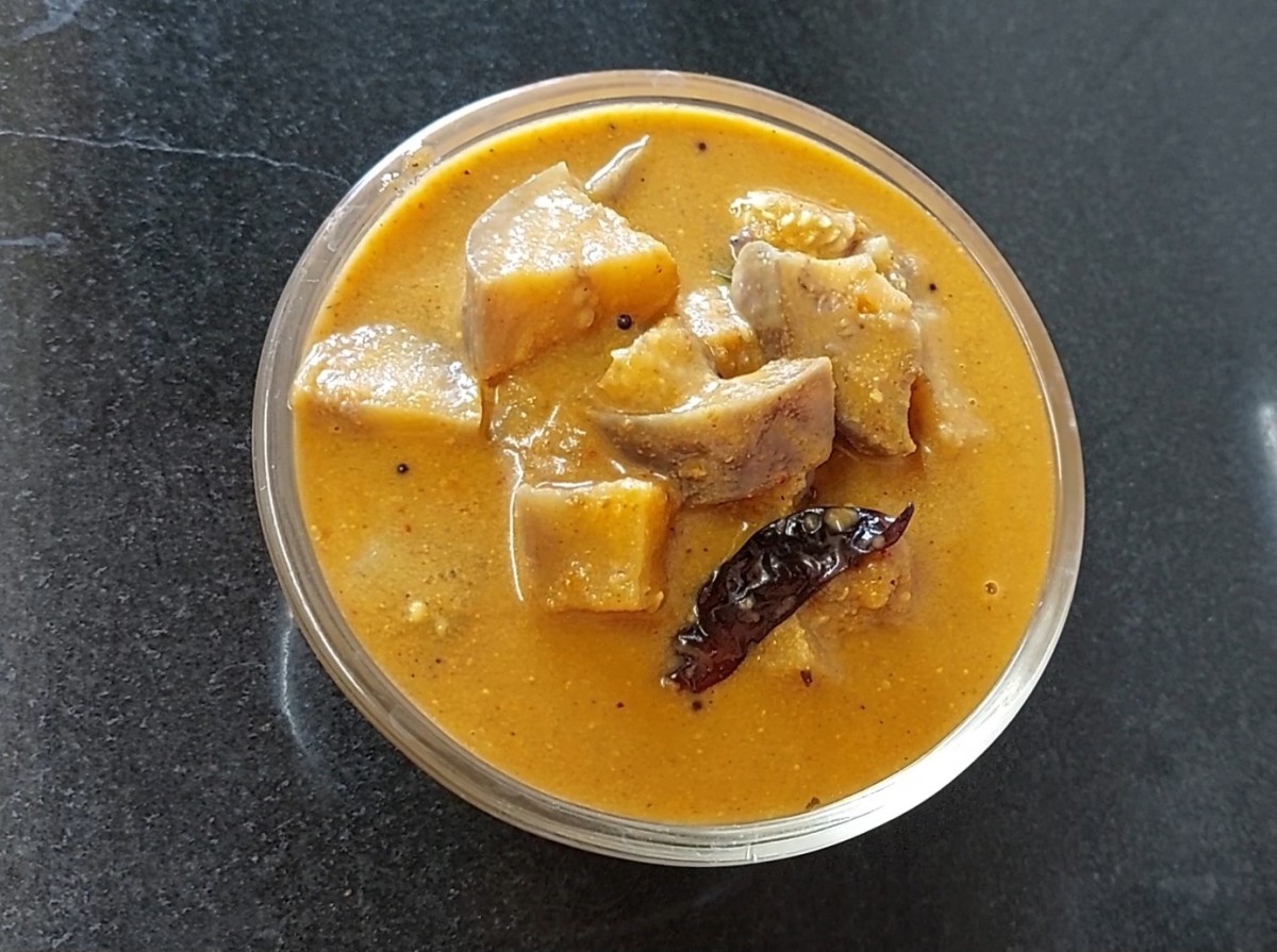Brinjal Sambar With Fried Masala
